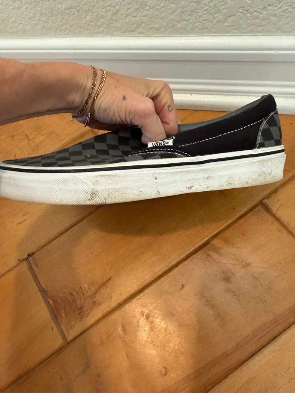 Vans Checkerboard Slip-On in Black and Gray